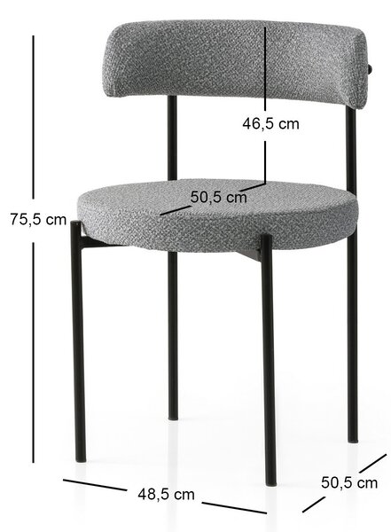Zondo.hr Set blagovaonskih stolica (2 kom.) Gindera V2 (crna + tamnosiva). Akcija -32%. 1127582