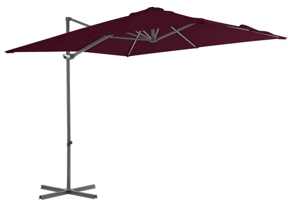 Konzolni vrtni suncobran s čeličnim stupom 250 x 250 cm bordo - Crvena / 250 x 250 cm