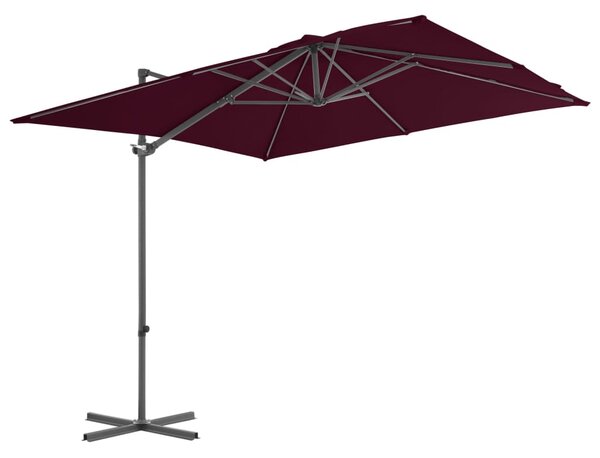 Konzolni vrtni suncobran s čeličnim stupom 250 x 250 cm bordo - Crvena / 250 x 250 cm