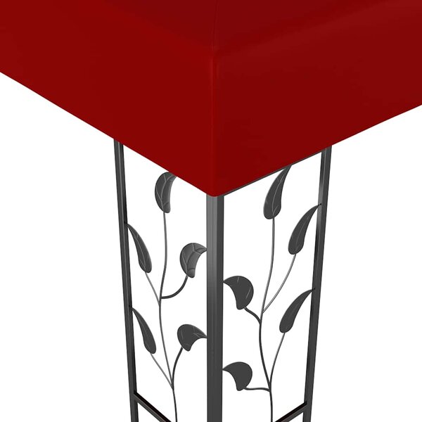 Sjenica s LED svjetlosnim trakama 3 x 3 m crvena boja vina - Crvena / N/A