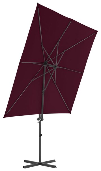 Konzolni vrtni suncobran s čeličnim stupom 250 x 250 cm bordo - Crvena / 250 x 250 cm