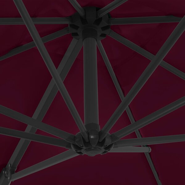 Konzolni vrtni suncobran s čeličnim stupom 250 x 250 cm bordo - Crvena / 250 x 250 cm