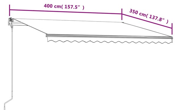 Tenda na automatsko uvlačenje 400 x 350 cm antracit - Antracitno siva / 400 x 350 cm