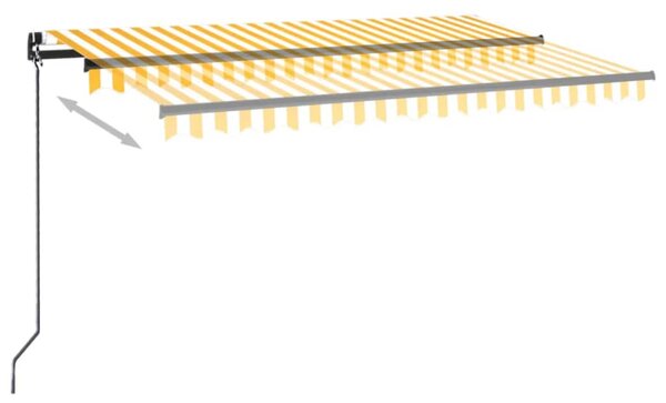 Tenda na ručno uvlačenje 400 x 350 cm žuto-bijela - Žuta / 400 x 350 cm