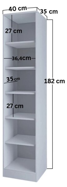 Zondo.hr Ormar s policama Luckiny (bijela). Akcija -34%. 1127601