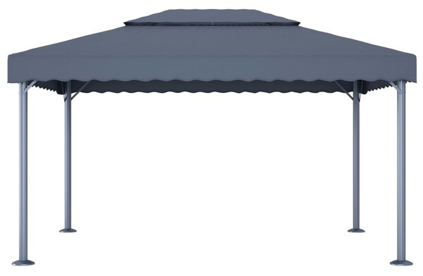 Sjenica s LED svjetlosnim trakama 400x300 cm antracit aluminij - Antracitno siva / N/A