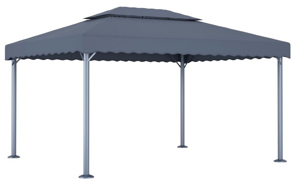 Sjenica s LED svjetlosnim trakama 400x300 cm antracit aluminij - Antracitno siva / N/A