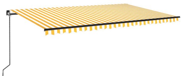 Tenda na ručno uvlačenje 500 x 300 cm žuto-bijela - Žuta / 500 x 300 cm