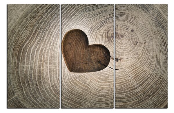 Slika na platnu - Srce na drvenoj pozadini 1207B (90x60 cm )