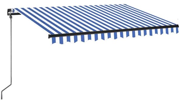 Tenda na ručno uvlačenje s LED svjetlom 350x250 cm plavo-bijela - Plava / 350 x 250 cm