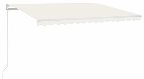 Tenda na ručno uvlačenje s LED svjetlima 400 x 300 cm krem - Krema / 400 x 300 cm