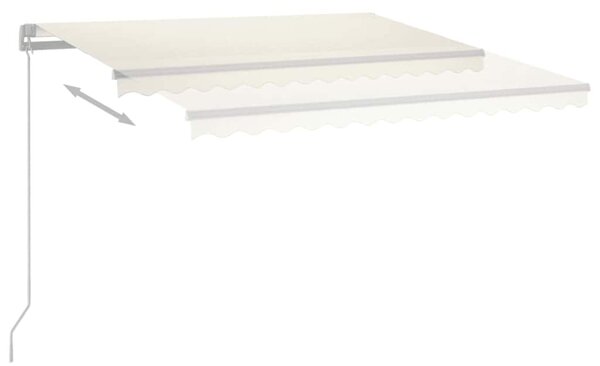 Tenda na ručno uvlačenje s LED svjetlima 400 x 300 cm krem - Krema / 400 x 300 cm