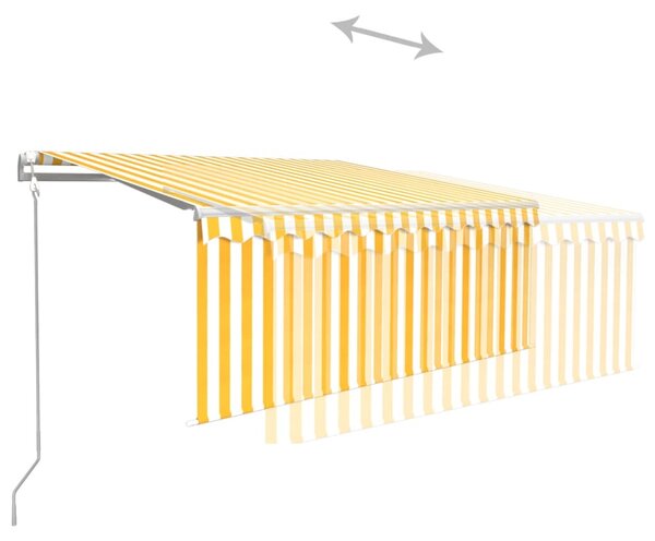 Automatska tenda na uvlačenje s roletom 3 x 2,5 m žuto-bijela - Žuta / 3 x 2.5 m