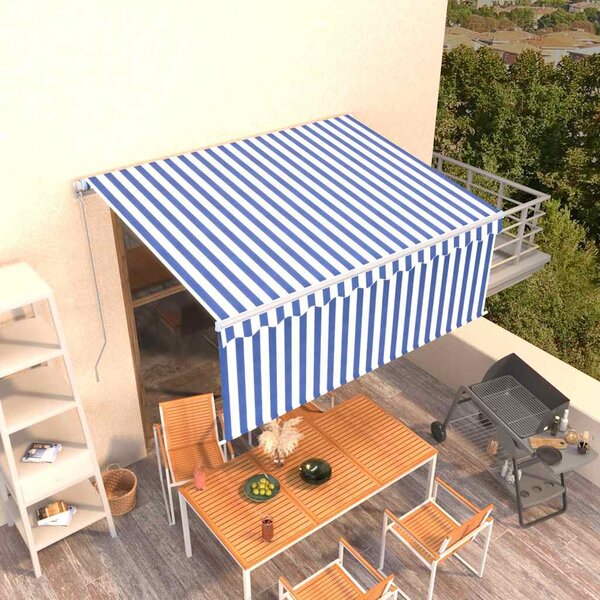 Tenda na ručno uvlačenje s roletom 3 x 2,5 m plavo-bijela - Plava / 3 x 2.5 m
