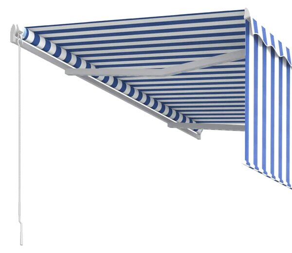 Tenda na ručno uvlačenje s roletom 3 x 2,5 m plavo-bijela - Plava / 3 x 2.5 m