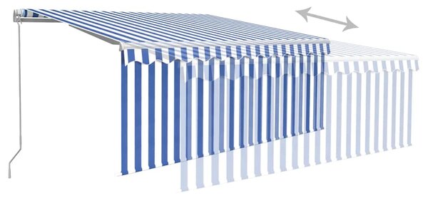 Tenda na ručno uvlačenje s roletom 3 x 2,5 m plavo-bijela - Plava / 3 x 2.5 m