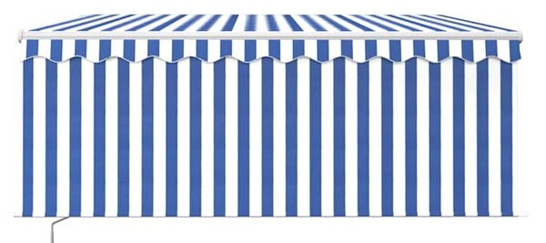 Tenda na ručno uvlačenje s roletom 3 x 2,5 m plavo-bijela - Plava / 3 x 2.5 m