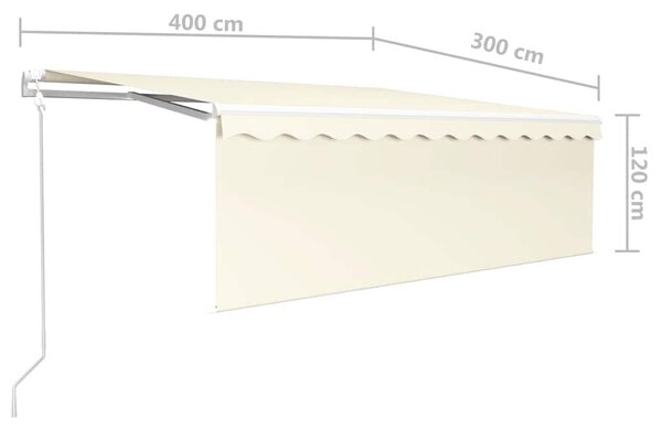 Automatska tenda na uvlačenje s roletom 4 x 3 m krem - Krema / 4 x 3 m