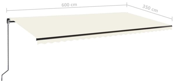 Tenda na ručno uvlačenje 600 x 350 cm krem - Krema / 600 x 350 cm