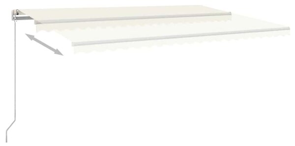 Tenda na ručno uvlačenje s LED svjetlima 500x300 cm krem - Krema / 500 x 300 cm