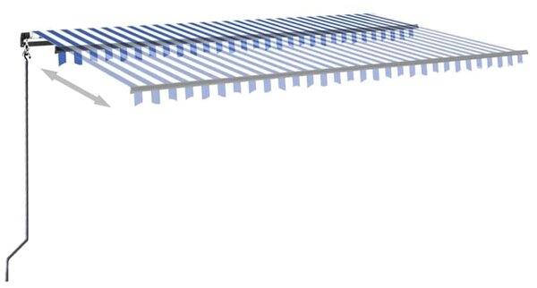 Tenda na ručno uvlačenje 500 x 350 cm plavo-bijela - Plava / 500 x 350 cm