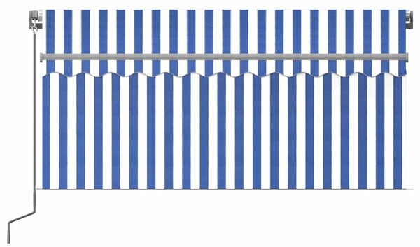 Tenda na ručno uvlačenje s roletom LED 3 x 2,5 m plavo-bijela - Plava / 3 x 2.5 m