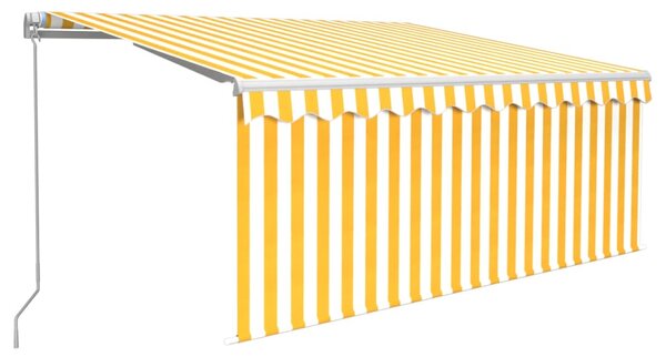 Tenda na ručno uvlačenje s roletom 3 x 2,5 m žuto-bijela - Žuta / 3 x 2.5 m
