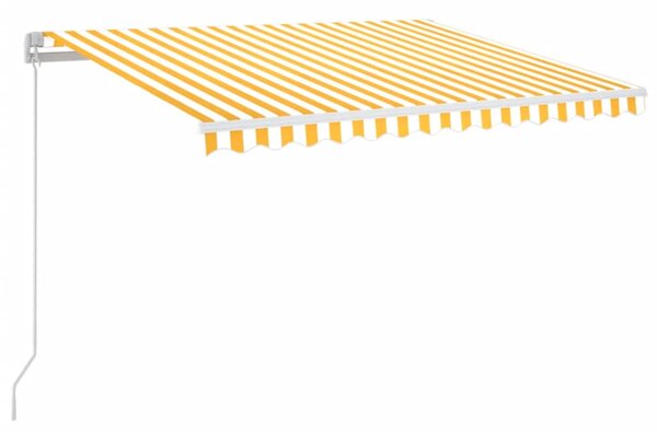 Tenda na ručno uvlačenje s LED svjetlom 350x250 cm žuto-bijela - Žuta / 350 x 250 cm