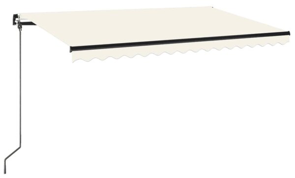 Tenda na ručno uvlačenje s LED svjetlima 450 x 350 cm krem - Krema / 450 x 350 cm