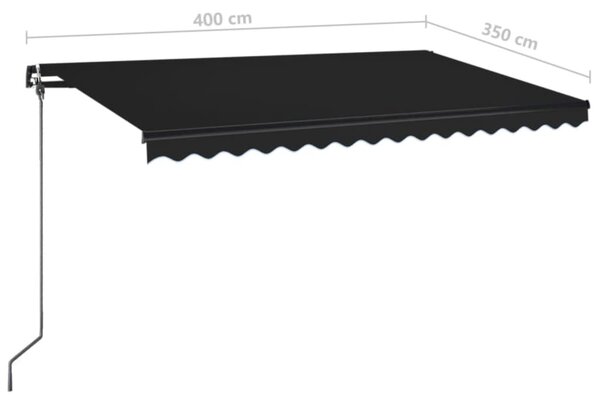 Tenda na ručno uvlačenje s LED svjetlima 400 x 350 cm antracit - Antracitno siva / 400 x 350 cm