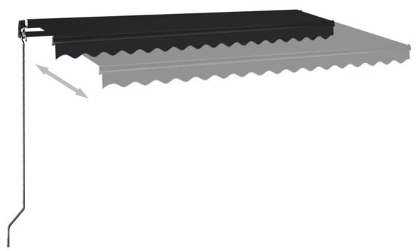 Tenda na ručno uvlačenje s LED svjetlima 400 x 350 cm antracit - Antracitno siva / 400 x 350 cm