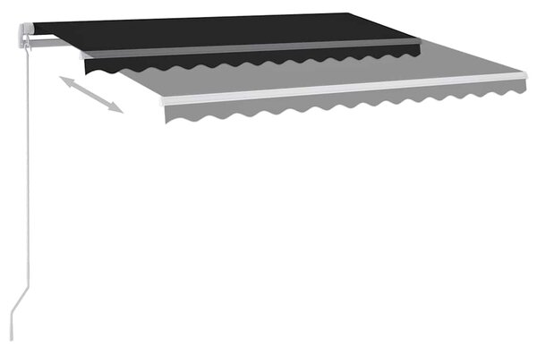 Tenda na ručno uvlačenje s LED svjetlima 300 x 250 cm antracit - Antracitno siva / 300 x 250 cm