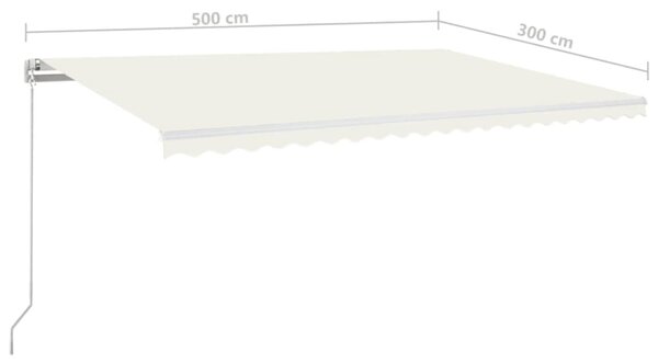 Tenda na ručno uvlačenje 500 x 300 cm krem - Krema / 500 x 300 cm