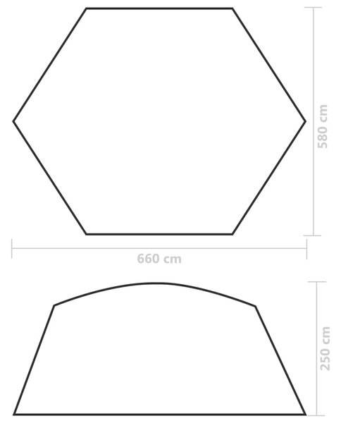 Šator za bazen od tkanine 660 x 580 x 250 cm zeleni - Zelena / 660 x 580 x 250 cm