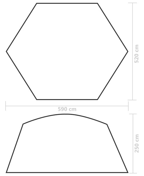 Šator za bazen od tkanine 590 x 520 x 250 cm žuti - Žuta / 590 x 520 x 250 cm