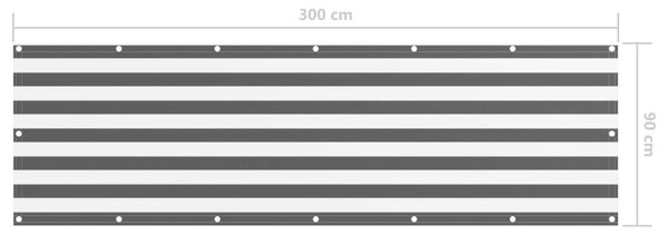 Balkonski zastor antracit i bijeli 90x300 cm od tkanine Oxford - Antracitno siva / 90 x 300 cm