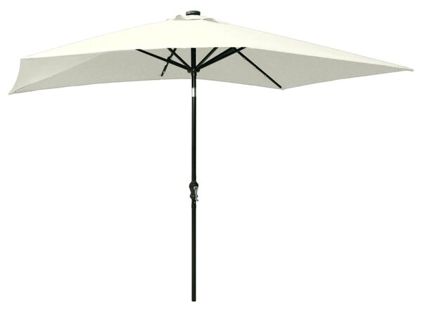 Vrtni suncobran LED s čeličnim stupom 2 x 3 m boja pijeska - Bež / N/A