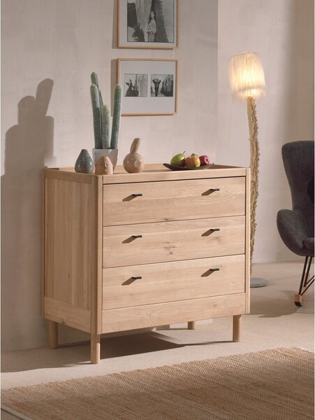 Dječja komoda od punog hrasta u prirodnoj boji 100x95x55 cm Forrest – Vipack