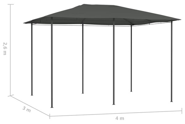 Sjenica 3 x 4 x 2,6 m antracit 160 g/m² - Antracitno siva / 3 x 4 x 2.6 m