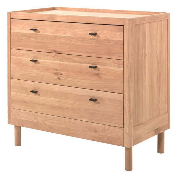Dječja komoda od punog hrasta u prirodnoj boji 100x95x55 cm Forrest – Vipack