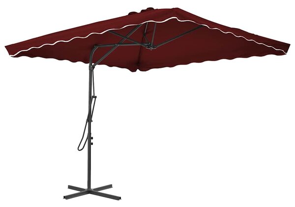 Vrtni suncobran s čeličnim stupom 250 x 250 x 230 cm bordo - Crvena / N/A