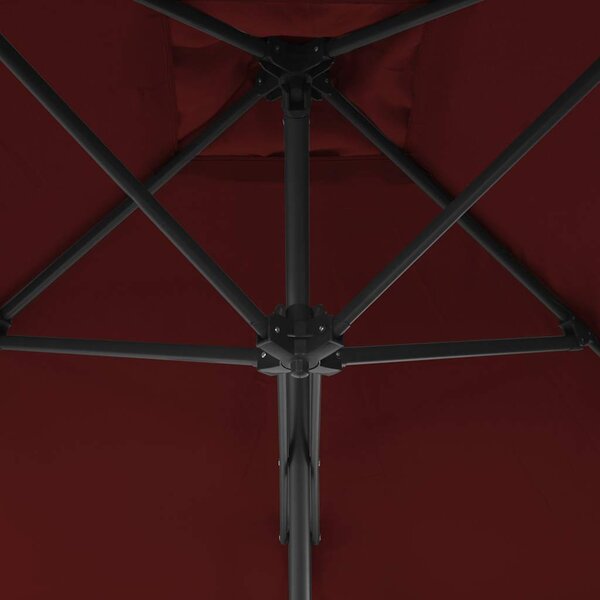 Vrtni suncobran s čeličnim stupom 250 x 250 x 230 cm bordo - Crvena / N/A