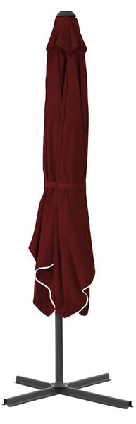 Vrtni suncobran s čeličnim stupom 250 x 250 x 230 cm bordo - Crvena / N/A
