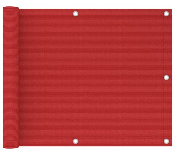 Balkonski zastor crveni 75 x 300 cm HDPE - Crvena / 75 x 300 cm