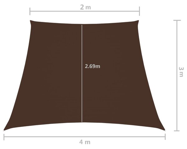 Jedro protiv sunca od tkanine Oxford trapezno 2/4 x 3 m smeđe - Smeđa / 2/4 x 3 m