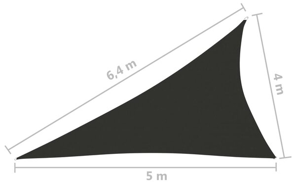Jedro protiv sunca od tkanine trokutasto 4 x 5 x 6,4 m antracit - Antracitno siva / 4 x 5 x 6.4 m