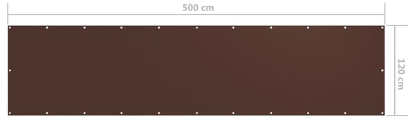Balkonski zastor smeđi 120 x 500 cm od tkanine Oxford - Smeđa / 120 x 500 cm