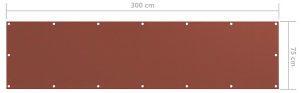 Balkonski zastor terakota 75 x 300 cm od tkanine Oxford - Smeđa / 75 x 300 cm