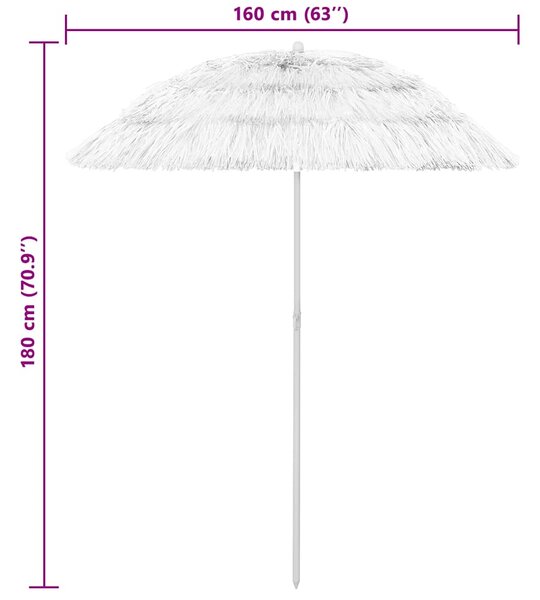 Suncobran za plažu Hawaii bijeli 240 cm - Bijela / 240 cm
