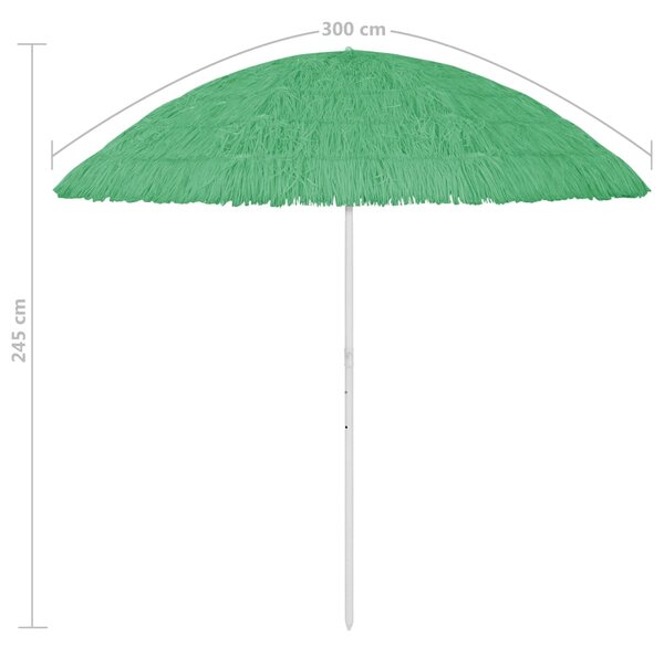 Suncobran za plažu Hawaii zeleni 300 cm - Zelena / 300 cm